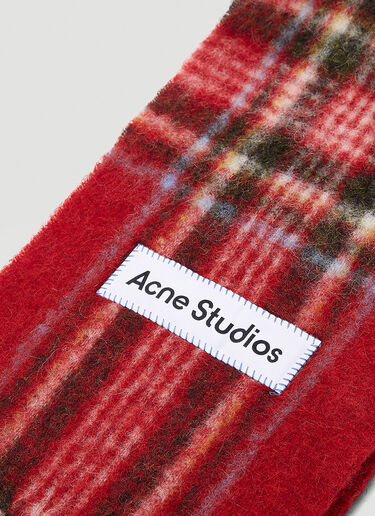 Acne Studios Vally Tartan Check Scarf Red acn0344002