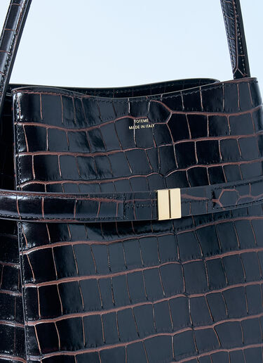 Croc-Embossed Leather Bucket Bag TOTEME Croc-Embossed Leather Bucket Bag Dark Brown tot0261027