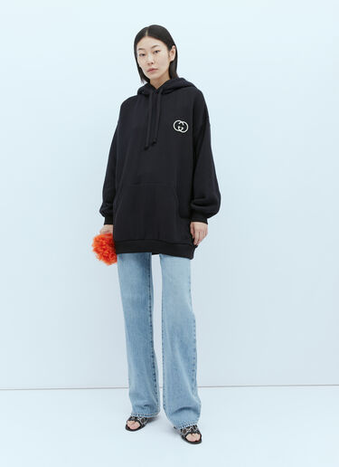 Gucci 맥시 인터로킹 GG 후드 스웨트셔츠 블랙 guc0253069