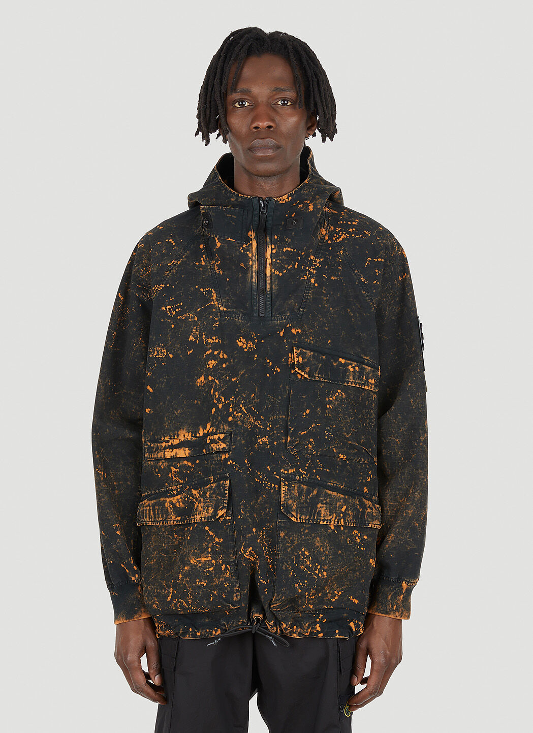 Stone Island Men s Distressed Anorak Jacket in Black LN CC