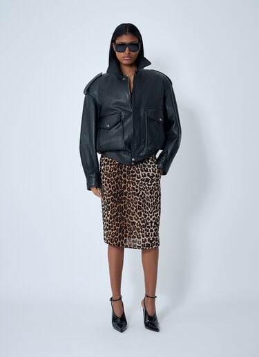 Saint Laurent Grained Leather Jacket Black sla0261011