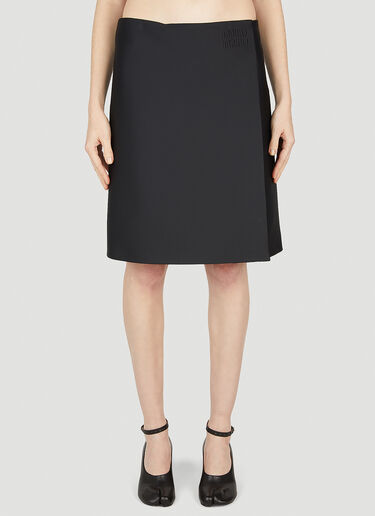 Miu Miu Low Waist Logo Skirt Black miu0252011