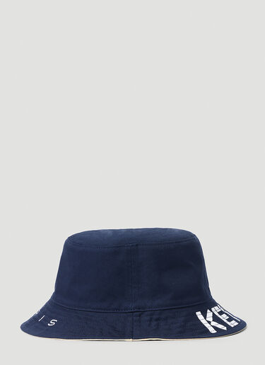 Kenzo Logo Print Reversible Bucket Hat Blue knz0253024