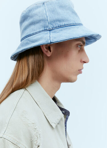 Acne Studios 로고 패치 데님 버킷 햇 블루 acn0353005