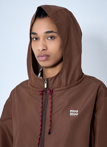 Miu Miu 高性能面料连帽夹克  棕色 miu0260060