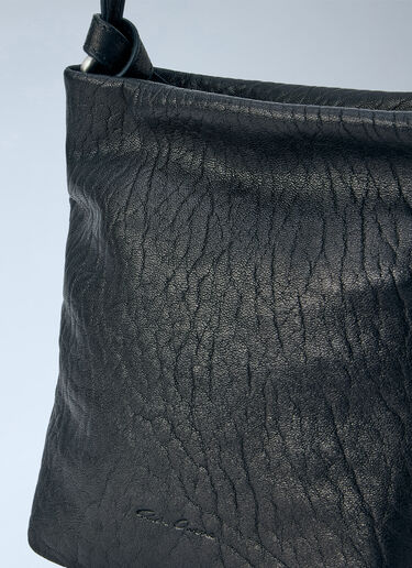 LN-CC® - Rick Owens: Leather Crossbody Bag - Black Rick Owens Leather Crossbody Bag Black ric0165028
