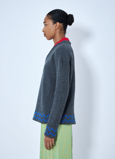 Marni 라운드넥 스웨터 회색 mni0265004