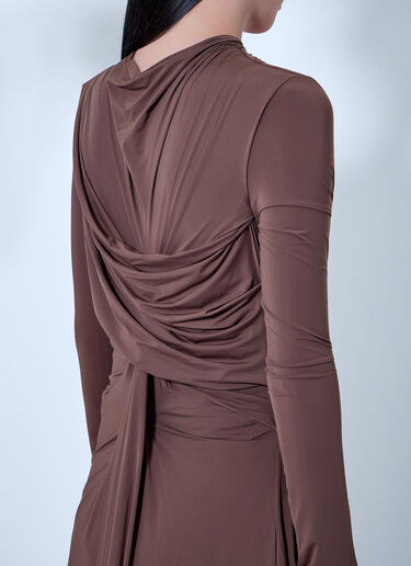 Entire Studios Draped Long Sleeve Dress Brown ent0266034
