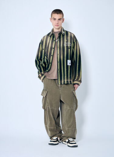 Maison Mihara Yasuhiro Vintage-Like Striped Shirt Green mmy0158003