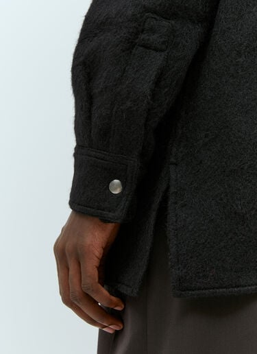 Jil Sander Long Sleeve Wool Shirt Black jil0153003