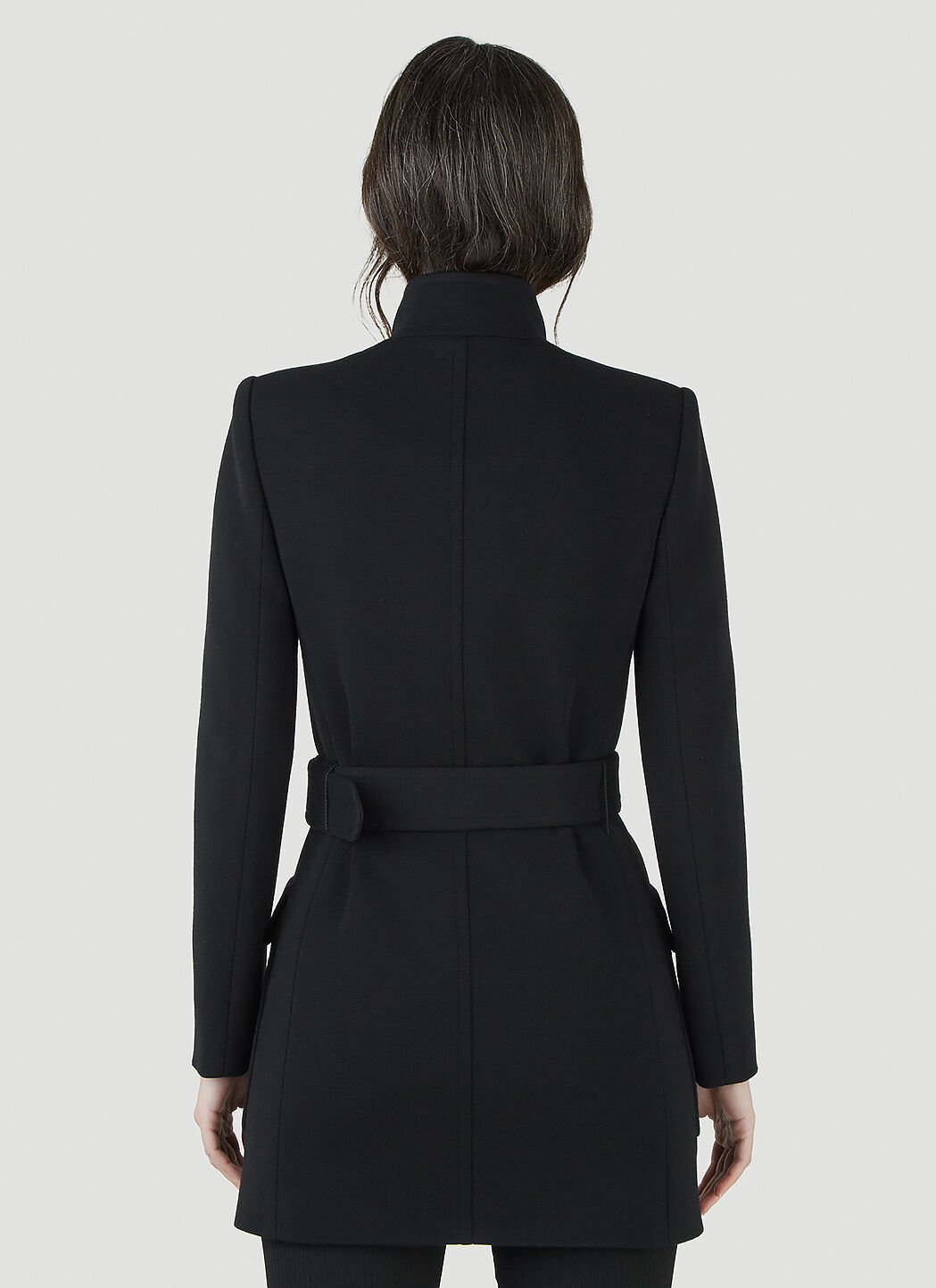 Rayay belted high sale neck wool coat