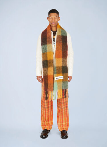 Acne Studios 프린지 체크 스카프 브라운 acn0148066