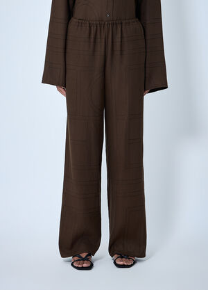 TOTEME Monogram Pants Dark Brown tot0263026