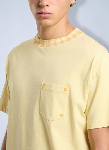 Palm Angels Palm Ribbed Regular T-Shirt Yellow pma0166273