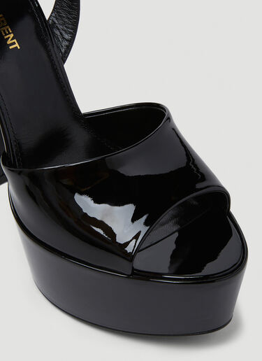 Saint Laurent Jodie Peep Toe Platform Heels Black sla0248022