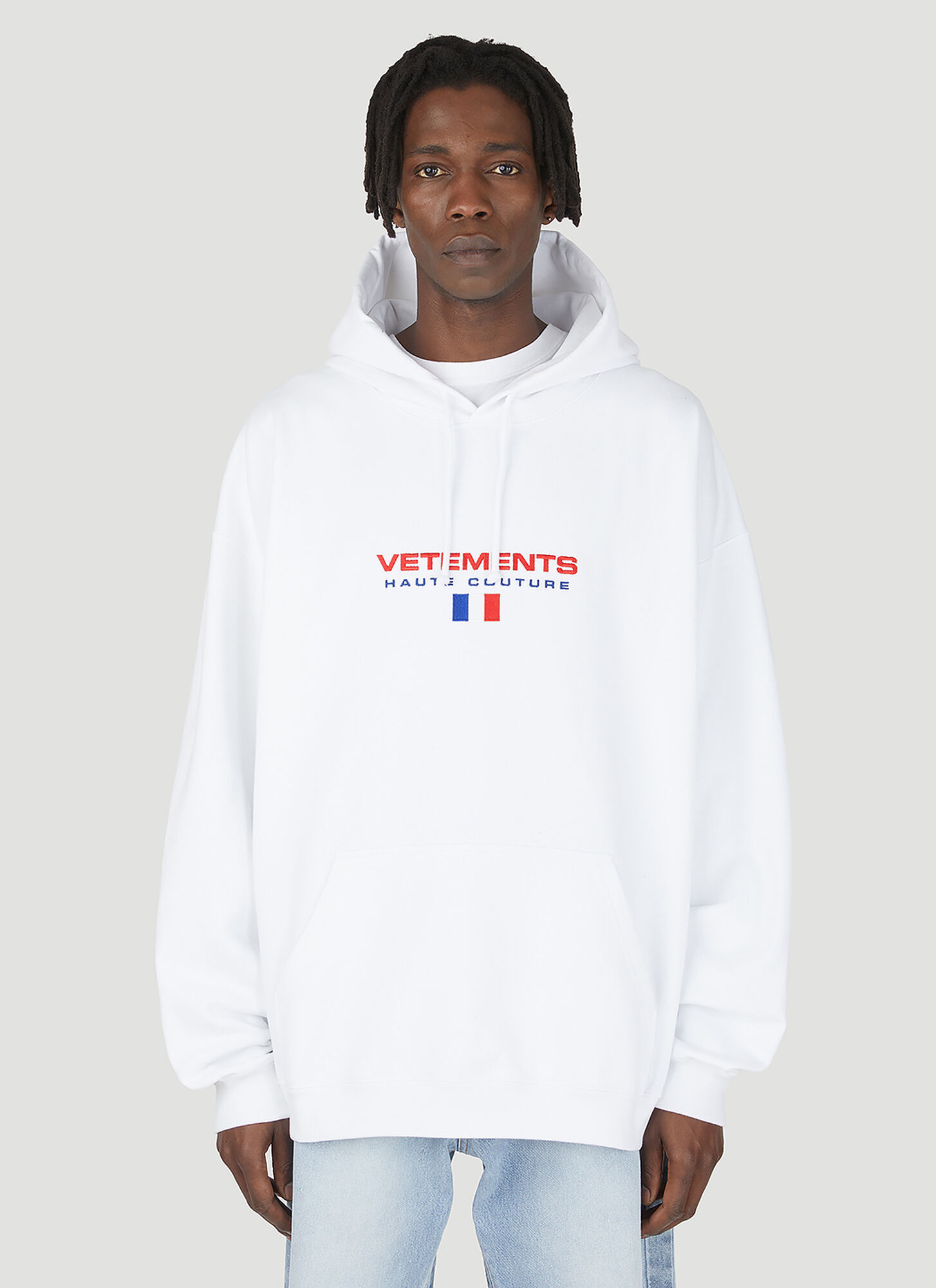 Antage dø Alvorlig Vetements Haute Couture Logo Hooded Sweatshirt In White | ModeSens