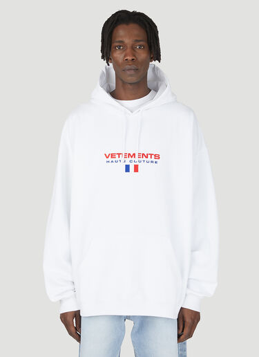 VETEMENTS Haute Couture Logo Hooded Sweatshirt White vet0147012