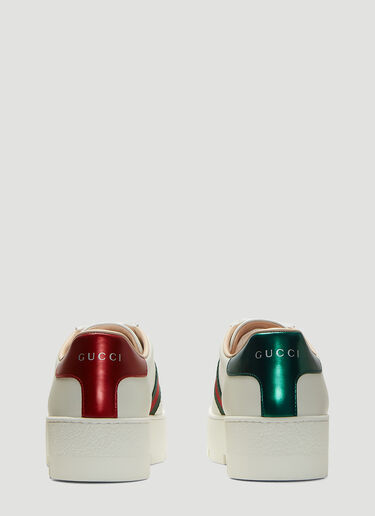 Gucci Ace Embroidered Leather Platform Sneakers White guc0237042