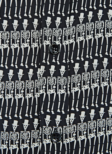 Saint Laurent Skeleton Print Shirt Black sla0126029