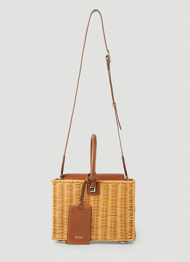Max Mara Cesto Wicker Handbag Beige max0252035