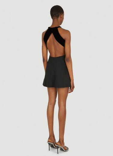 Saint Laurent High Neck Mini Dress Black sla0247014