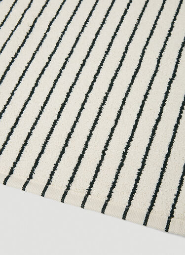 Tekla Striped Logo Patch Bath Mat White tek0349019