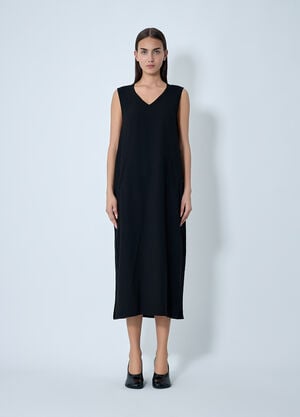 Yohji Yamamoto Double Knit Midi Dress Black yoy0262029