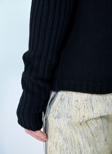 Rick Owens Cashmere Zip-Up Sweater Black ric0159024