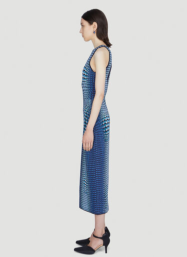 Marine Serre Moonfish Skin Jacquard Dress Blue mrs0244001