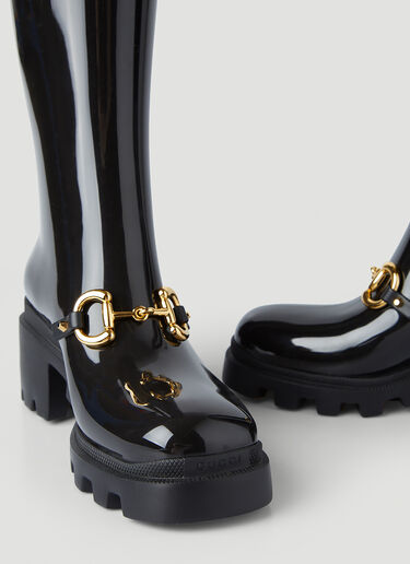 Gucci Knee High Horsebit Rain Boots Black guc0245072