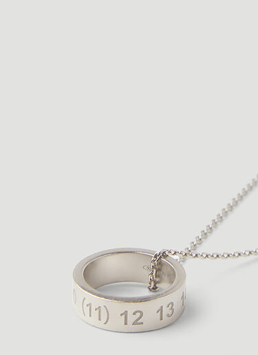 Maison Margiela Number Logo Ring Necklace Silver mla0245034