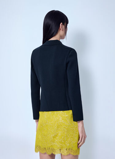 Saint Laurent Wool Polo Cardigan Black sla0265001