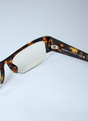 Miu Miu Rectangular Acetate Eyewear Frames Brown lmu0262006