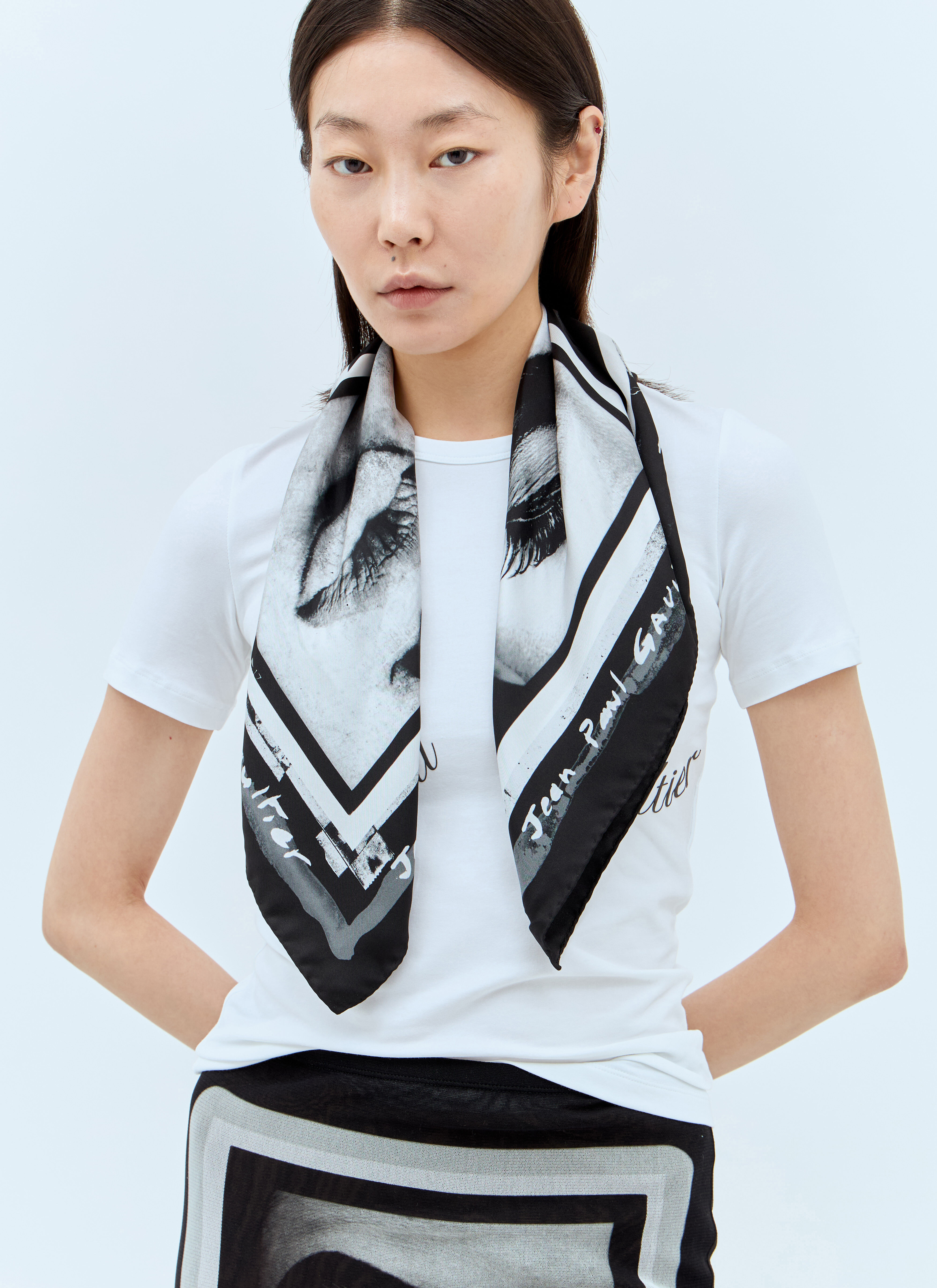Jean Paul Gaultier レディース Eyes And Lips シルクスカーフ