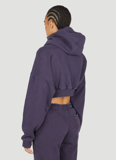 Entire Studios Cropped Hooded Zip-Up Sweatshirt Navy ent0253007