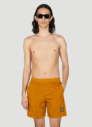 Stone Island Compass Patch Swim Shorts Orange sto0152044