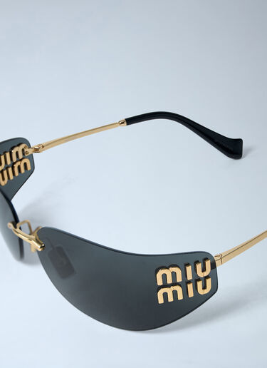 Miu Miu Rimless Logo Sunglasses Gold lmu0262001