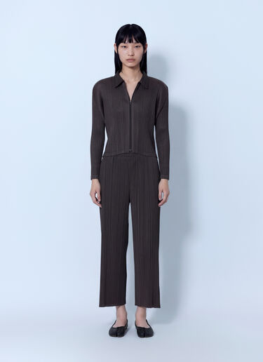 LN-CC® - Pleats Please Issey Miyake: August Pleated Pants - Brown Pleats Please Issey Miyake August Pleated Pants Brown plp0266019