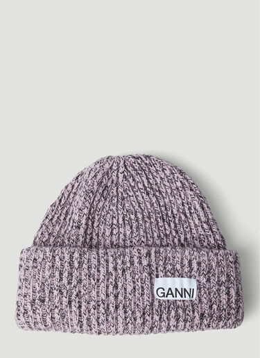 GANNI Structured Rib Beanie Hat Pink gan0251053