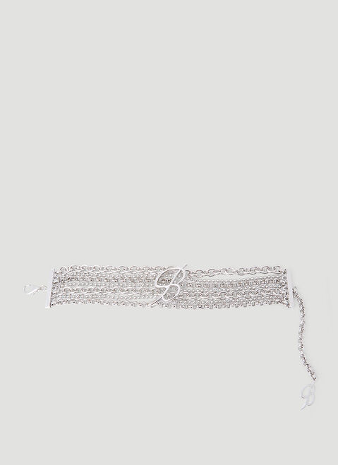 Blumarine ロゴレイヤードチョーカー グレー blm0254007
