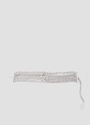 Blumarine Logo Layered Chocker Silver blm0254010