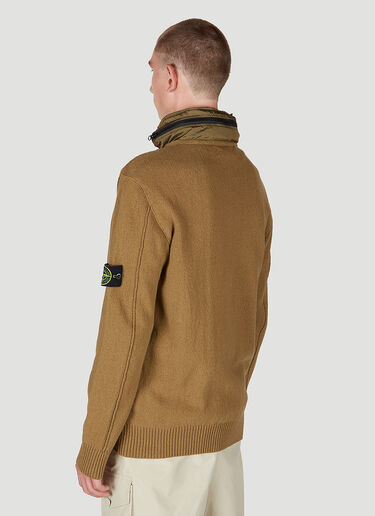 Stone Island 컴퍼스 패치 집업 스웨터 브라운 sto0152051