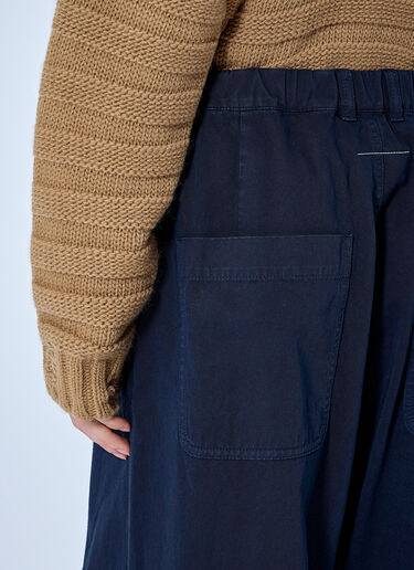MM6 Maison Margiela Wide-Leg Drawstring Trousers Blue mmm0265009