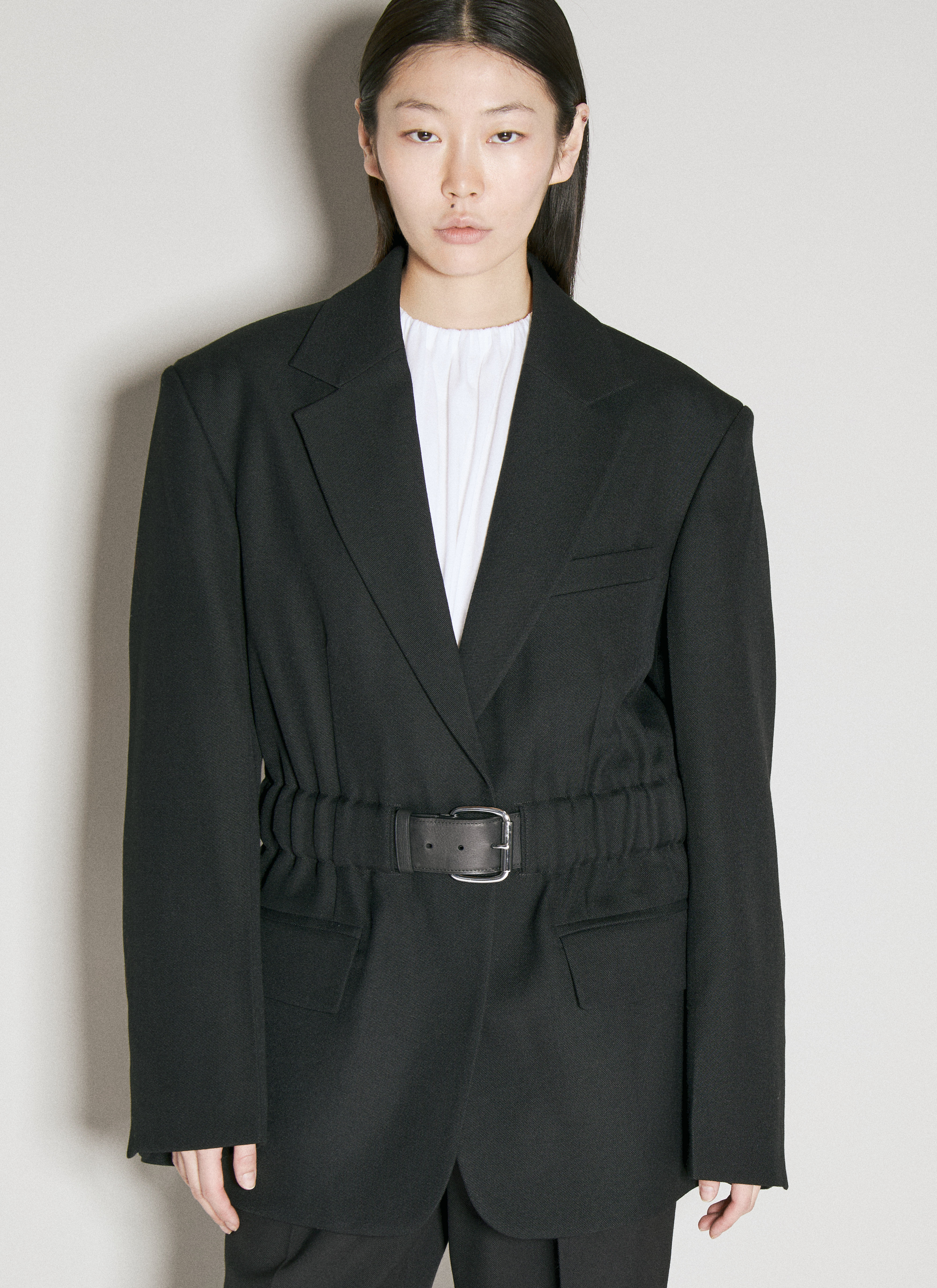 Thom Browne Tailored Blazer With Intergrate Belt Grey thb0255001