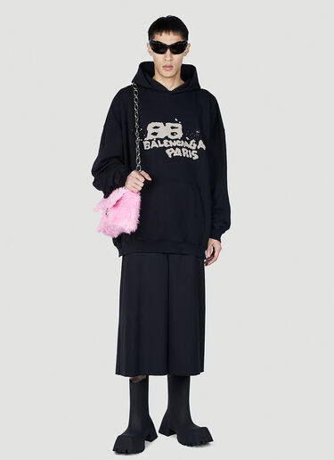 Balenciaga 페인티드 로고 후드 스웨트셔츠 블랙 bal0151007