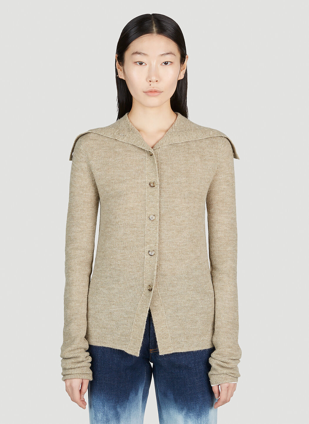 Acne Studios Sailor Collar Cardigan in Beige LN CC