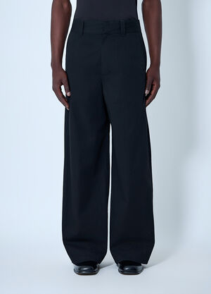Lemaire Wide-Leg Tailored Trousers Black lem0164006