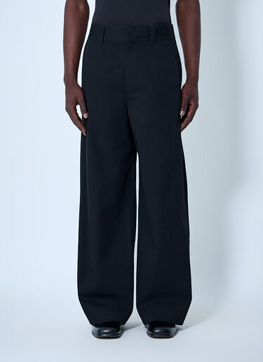 Lemaire Wide-Leg Tailored Trousers Black lem0164006
