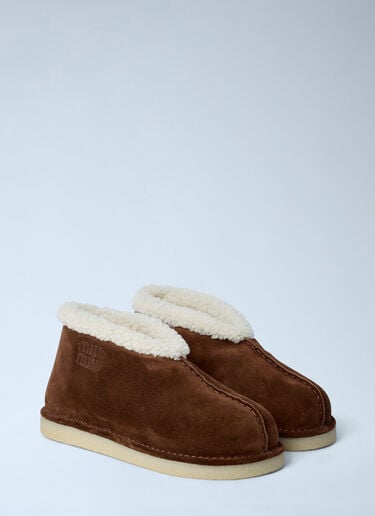 Suede Logo Motifs Boots Miu Miu Suede Logo Motifs Boots Brown miu0262110