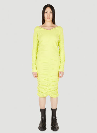 Helmut Lang シャーリングミドル丈ワンピース イエロー hlm0247022